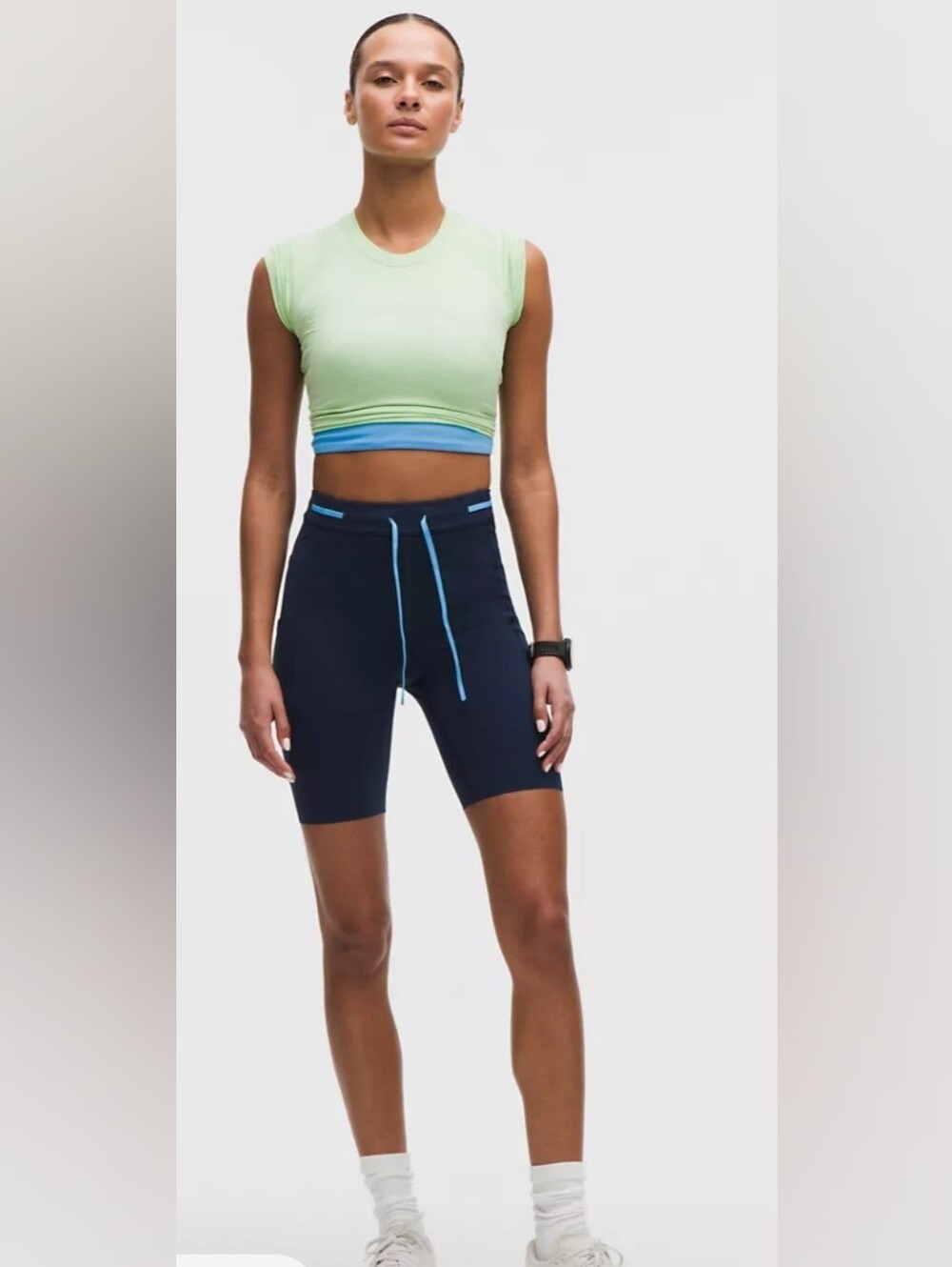 NWT Lululemon Fast and Free HR Short 8” Drawcord Size 4  Blue Running Shorts